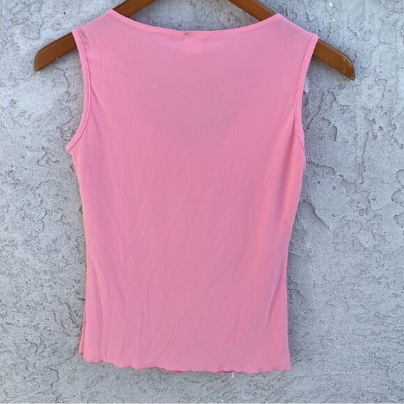 VNTG Y2K Bubblegum Pink Top SZ SM Sequin Rhinestones - Coquette Fairy Festival - Picture 3 of 7
